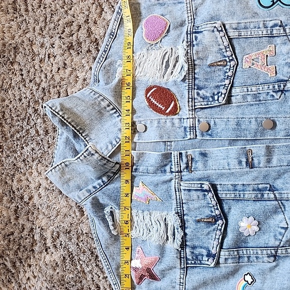 Denim Jacket for Football Mom with Football-Inspired Appliqués - Picture 13 of 16